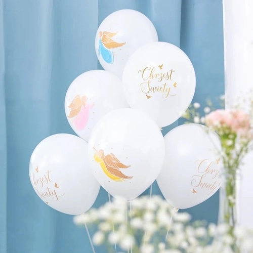 Balony dekoracja na chrzest święty chrzciny 6 szt